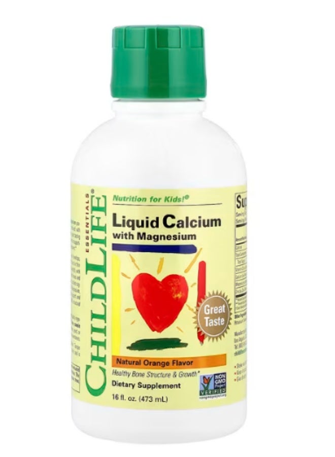 تشايلد لايف إسينشالز، إسينشالز، كالسيوم سائل مع مغنيسيوم، برتقال طبيعي، 16 أونصة سائلة (473 مل)